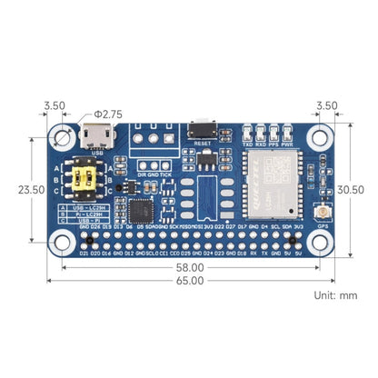 Module GPS double bande L1+L5 de positionnement Waveshare pour Raspberry Pi série LC29H, spécifications : (AA) GPS HAT