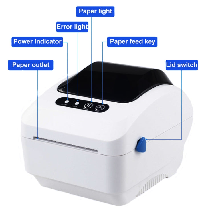 Xprinter XP-320B 80mm Thermal Barcode Supermarket Cashier Label Printer, Spec: USB+Bluetooth(US Plug)