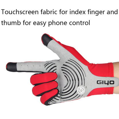 Gants longs de cyclisme GIYO S-02, Taille: S (Rouge)