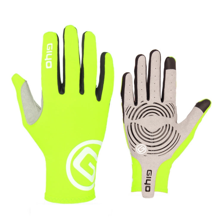 GIYO S-02 Gants de Cyclisme à Doigts Complets, Taille: L (Jaune Fluo)