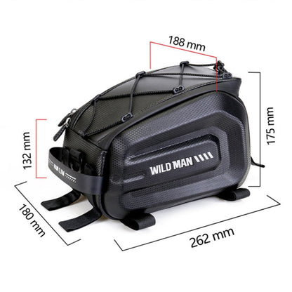 Sac de porte-bagages arrière WILD MAN GD5 4L pour vélo, coque rigide EVA, équipement de cyclisme d'extérieur (noir)