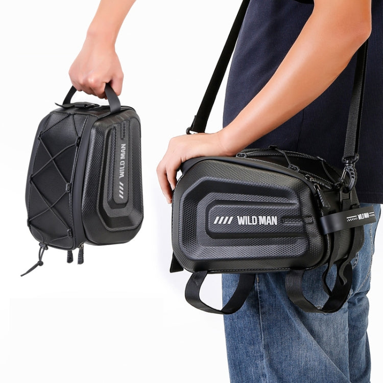 Sac de porte-bagages arrière WILD MAN GD5 4L pour vélo, coque rigide EVA, équipement de cyclisme d'extérieur (noir)