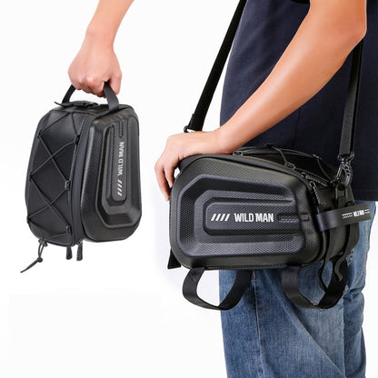 Sac de porte-bagages arrière WILD MAN GD5 4L pour vélo, coque rigide EVA, équipement de cyclisme d'extérieur (noir)