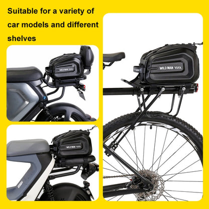 Sac de porte-bagages arrière WILD MAN GD5 4L pour vélo, coque rigide EVA, équipement de cyclisme d'extérieur (noir)