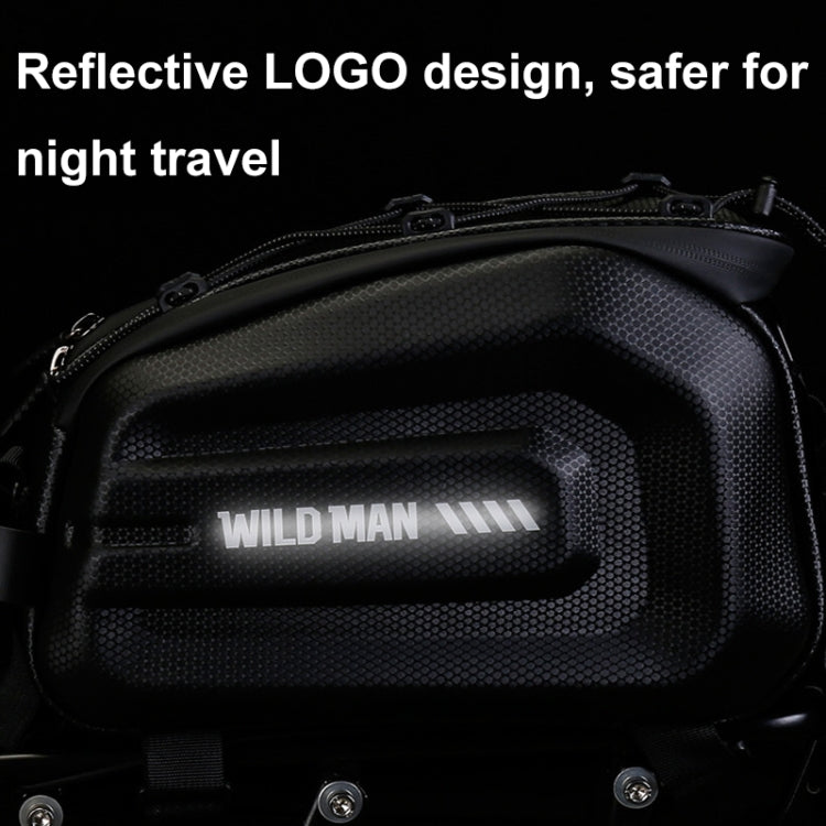 Sac de porte-bagages arrière WILD MAN GD5 4L pour vélo, coque rigide EVA, équipement de cyclisme d'extérieur (noir)