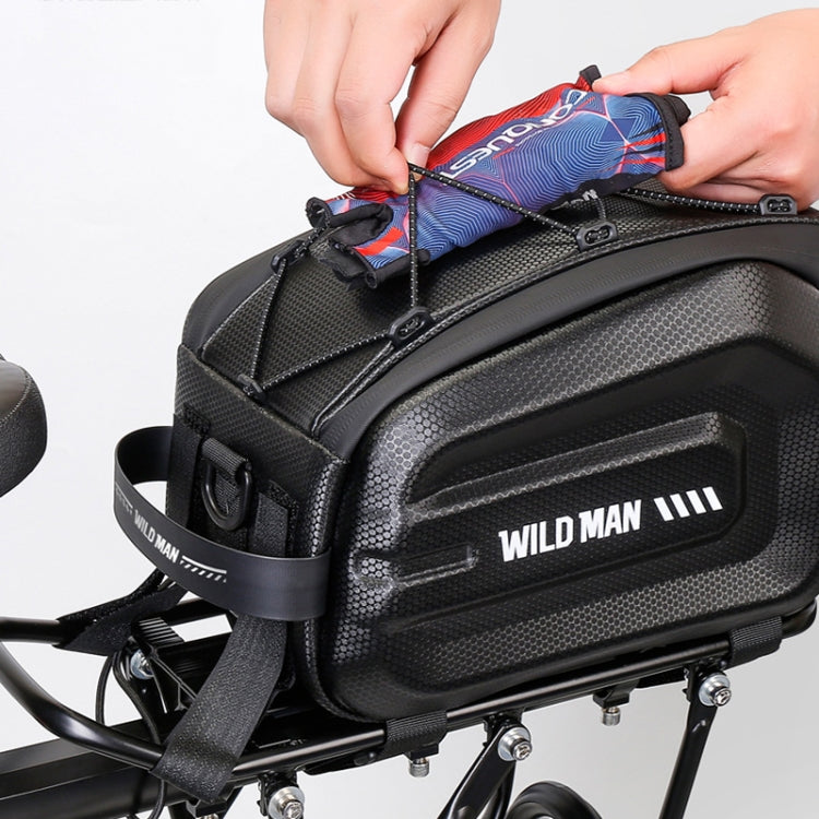 Sac de porte-bagages arrière WILD MAN GD5 4L pour vélo, coque rigide EVA, équipement de cyclisme d'extérieur (noir)