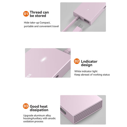 Blueendless 4K60Hz + Data Port Type-C Docking Station USB3.0 Splitter, Spec: 7-in-1 Card Reading Pink