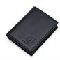 BULL CAPTAIN 027 Men Short Anti-Theft Wallet Leather Multi-Card Thicken Wallet, Colour: Black