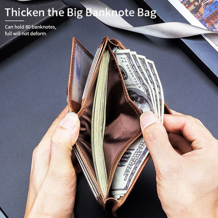 BULL CAPTAIN 027 Men Short Anti-Theft Wallet Leather Multi-Card Thicken Wallet, Colour: Black