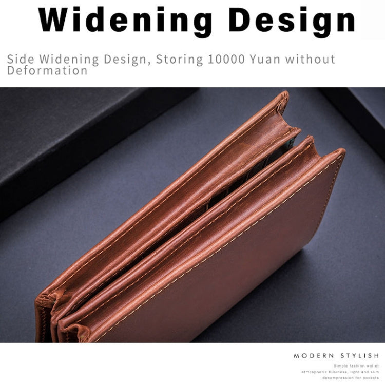 BULL CAPTAIN 027 Men Short Anti-Theft Wallet Leather Multi-Card Thicken Wallet, Colour: Luxurious Ash