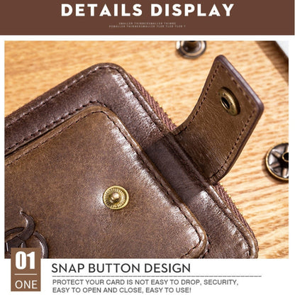 BUFF CAPTAIN 231 First Layer Cowhide Zipper Wallet Horizontal Leather Multiple-Card Thicken Album Wallet(Brown)