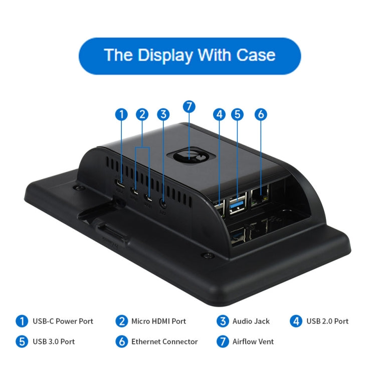 Waveshare 7 inch 800×480 IPS Capacitive Touch Display, DSI Interface, 5-Point Touch with Case