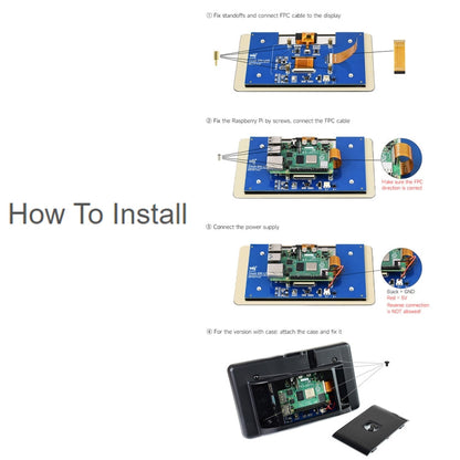 Waveshare 7 inch 800×480 IPS Capacitive Touch Display, DSI Interface, 5-Point Touch with Case