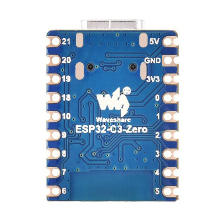 Waveshare 2.4GHz ESP32-C3 Mini Development Board, Based ESP32-C3FN4 Single-core Processor without Header