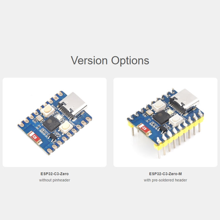 Waveshare 2.4GHz ESP32-C3 Mini Development Board, Based ESP32-C3FN4 Single-core Processor without Header