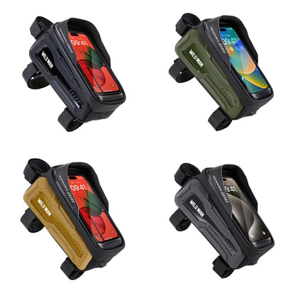 WILD MAN M20 Outdoor Cycling Bicycle Phone Touch Screen Waterproof Front Beam Bag(Black)