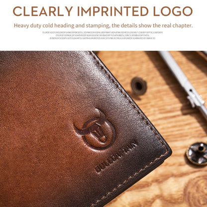 BULL CAPTAIN 05 Men Leather Wallet Anti-Theft Multi-Card Bit Soft Cowhide Wallet, Colour: Red