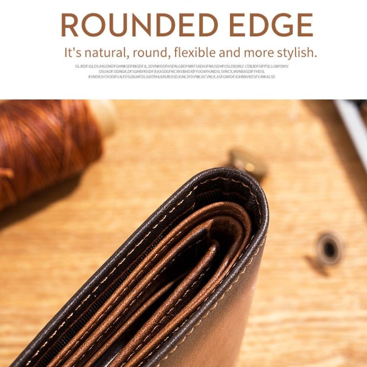 BULL CAPTAIN 05 Men Leather Wallet Anti-Theft Multi-Card Bit Soft Cowhide Wallet, Colour: Red