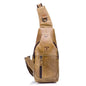BULL CAPTAIN 019 Retro Men Leather Crossbody Shoulder Bag First-Layer Cowhide Chest Bag, Colour: Yellow Brown