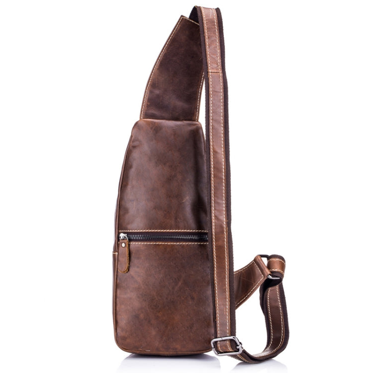 BULL CAPTAIN 019 Retro Men Leather Crossbody Shoulder Bag First-Layer Cowhide Chest Bag, Colour: Yellow Brown