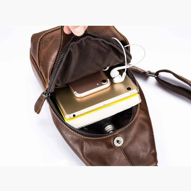 BULL CAPTAIN 019 Retro Men Leather Crossbody Shoulder Bag First-Layer Cowhide Chest Bag, Colour: Yellow + Buckle
