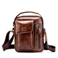 BULL CAPTAIN 037 First-Layer Cowhide Messenger Bag Male Soft Leather Shoulder Bag(Dark Brown)