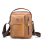 BULL CAPTAIN 037 First-Layer Cowhide Messenger Bag Male Soft Leather Shoulder Bag(Yellow Brown)