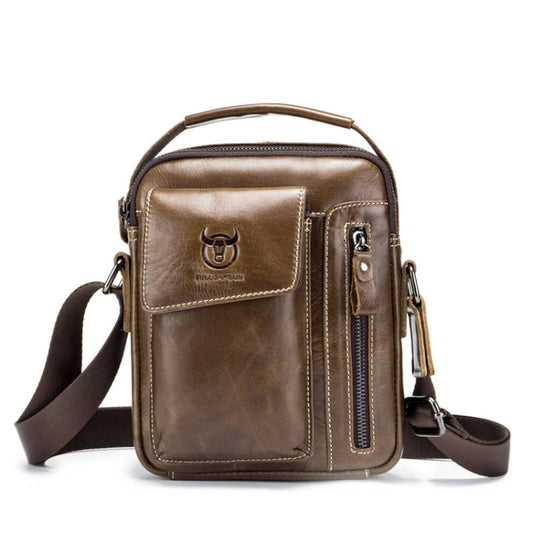 BULL CAPTAIN 037 First-Layer Cowhide Messenger Bag Male Soft Leather Shoulder Bag(Chestnut Brown)