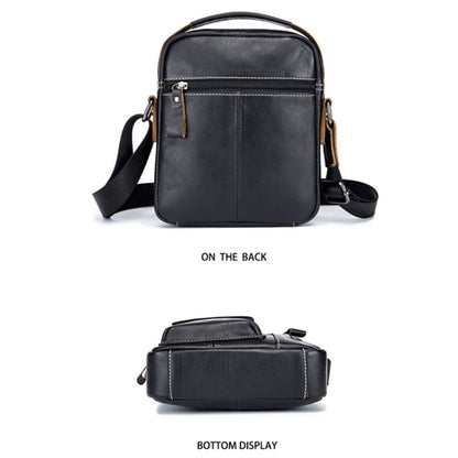 BULL CAPTAIN 037 First-Layer Cowhide Messenger Bag Male Soft Leather Shoulder Bag(Yellow Brown)