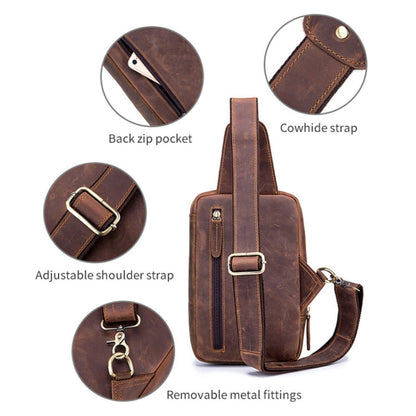 BULL CAPTAIN 133 Men Leather Retro Shoulder Bag Diagonal Leather Bag(Brown)