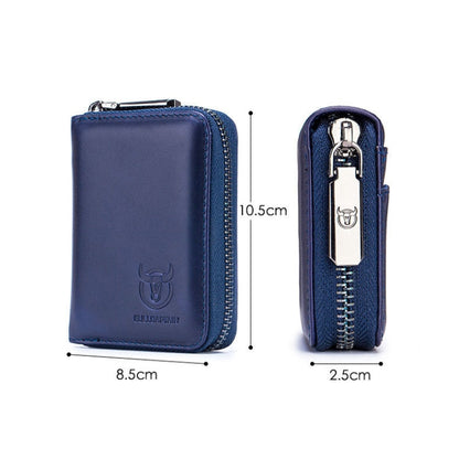 BULL CAPTAIN 05 Head Layer Leather Card Bag Men Casual Leather Driver License Card Package(Black)