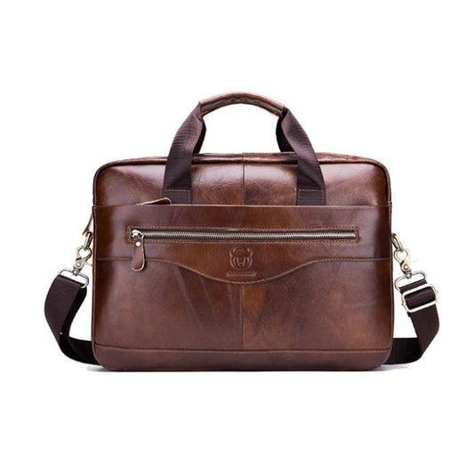 BULL CAPTAIN 044 Sacoche Ordinateur Portable 14 Pouces Homme Cuir (Marron)