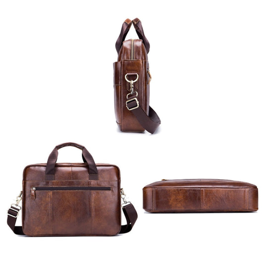 BULL CAPTAIN 044 Sacoche Ordinateur Portable 14 Pouces Homme Cuir (Marron)