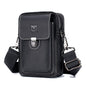 BULL CAPTAIN 075 Men Belt Phone Waist Bag First-Layer Cowhide Multi-Function Diagonal Bag(Black)