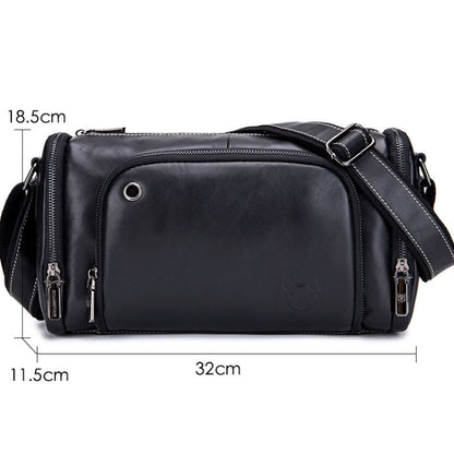 BULL CAPTAIN HKDJB--001 Cowhide Messenger Bag Sports Men Single-shoulder Bag, Colour: Yellow