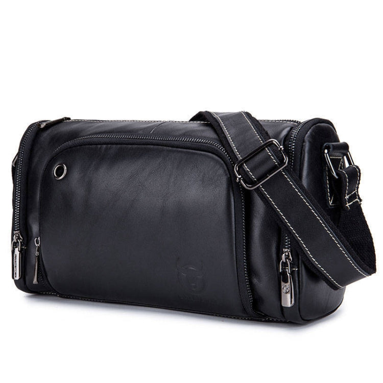 BULL CAPTAIN HKDJB--001 Sac bandoulière en cuir de vachette pour hommes, sac de sport à une épaule, couleur : noir