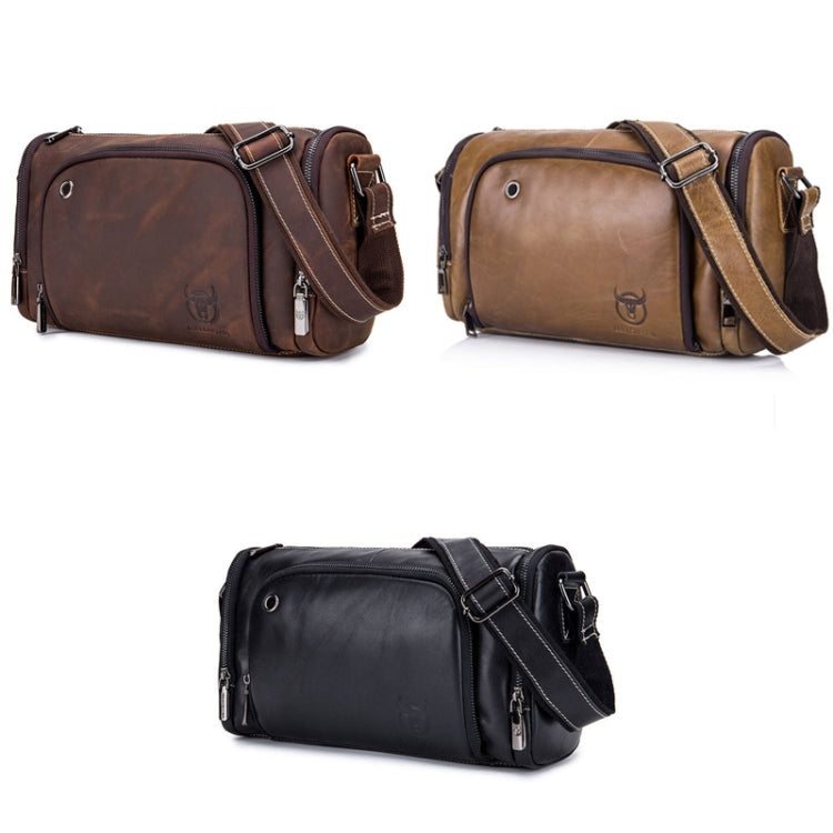 BULL CAPTAIN HKDJB--001 Sac bandoulière en cuir de vachette pour hommes, sac de sport à une épaule, couleur : noir