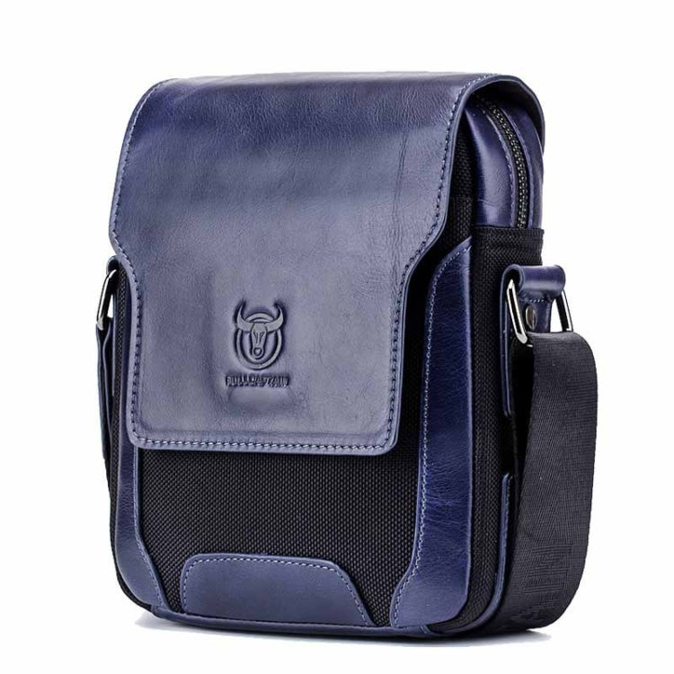 BULL CAPTAIN 999 Sacoche diagonale en cuir pour homme en cuir de vachette première couche Sacs à bandoulière multifonctions (Bleu marine)