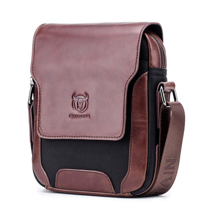 BULL CAPTAIN 999 Men Leather Diagonal Bag First-Layer Cowhide Multi-Function Shoulder Bags(Brown)