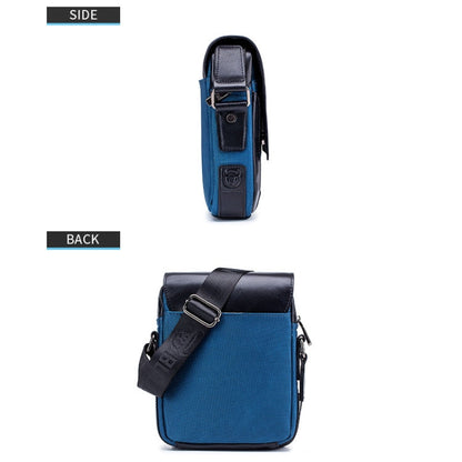 BULL CAPTAIN 999 Sacoche diagonale en cuir pour homme en cuir de vachette première couche Sacs à bandoulière multifonctions (Bleu marine)