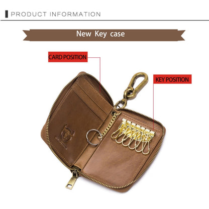 BULL CAPTAIN 474 Multifunctional Leather Coin Purse Hanging Waist Anti-Brush Key Bag, Colour: Blue