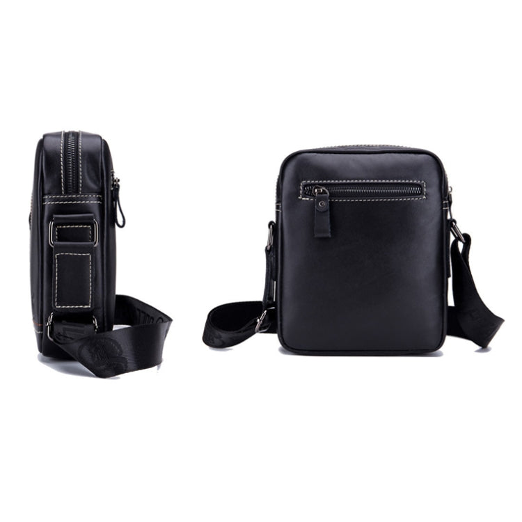 BULL CAPTAIN 228 Men Leather Shoulder Bag First-Layer Cowhide Casual Mini Diagonal Bag(Black)