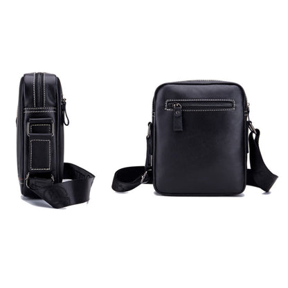 BULL CAPTAIN 228 Men Leather Shoulder Bag First-Layer Cowhide Casual Mini Diagonal Bag(Black)