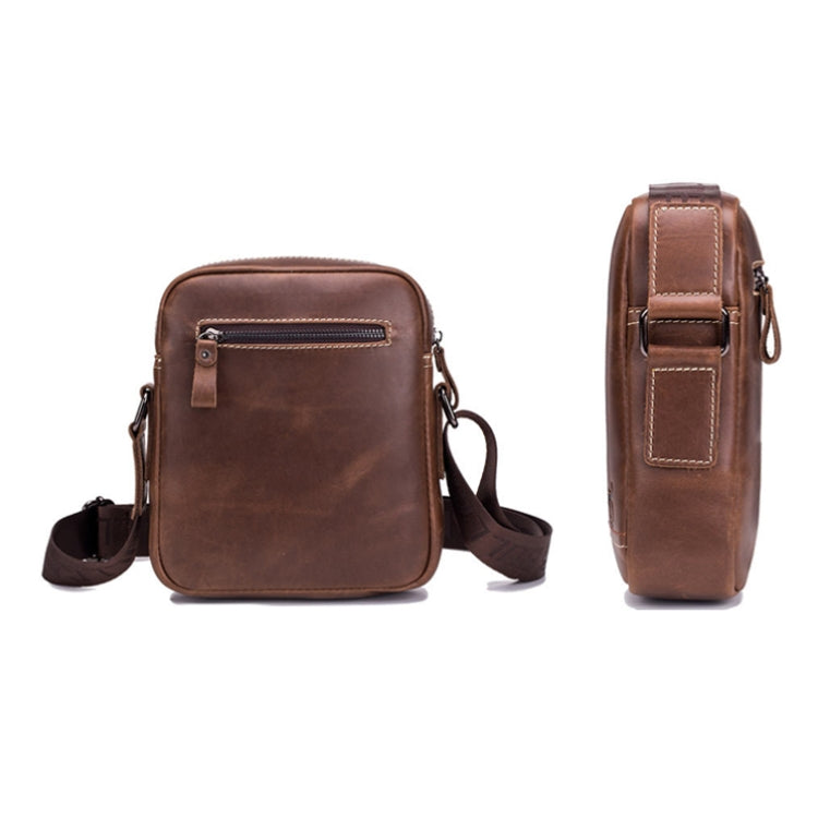 BULL CAPTAIN 228 Sac bandoulière en cuir pour homme, sac diagonale mini décontracté en cuir de vachette première couche (marron)