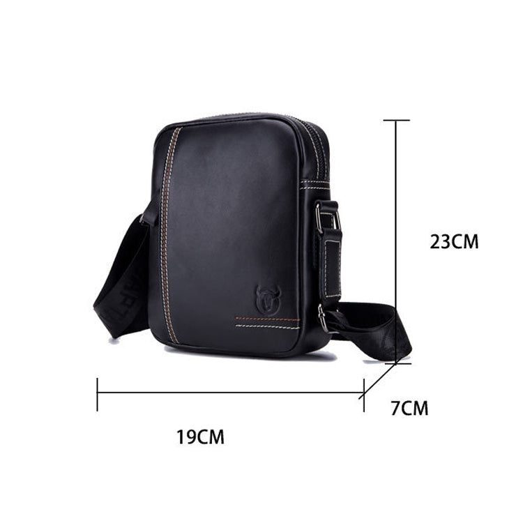 BULL CAPTAIN 228 Sac bandoulière en cuir pour homme, sac diagonale mini décontracté en cuir de vachette première couche (marron)
