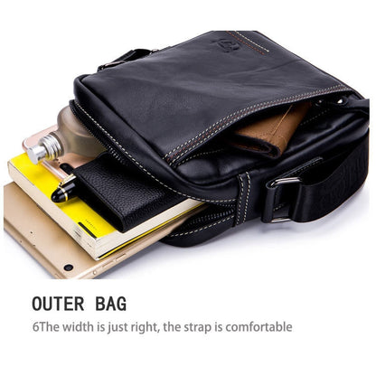 BULL CAPTAIN 228 Sac bandoulière en cuir pour homme, sac diagonale mini décontracté en cuir de vachette première couche (marron)