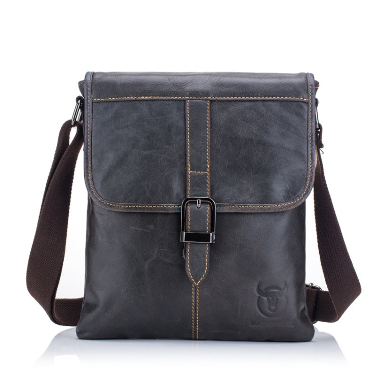BULL CAPTAIN 034 Men Leather Shoulder Bag Sports Outdoor First-Layer Cowhide Bag(Iron Blue)