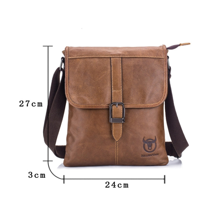 BULL CAPTAIN 034 Men Leather Shoulder Bag Sports Outdoor First-Layer Cowhide Bag(Iron Blue)