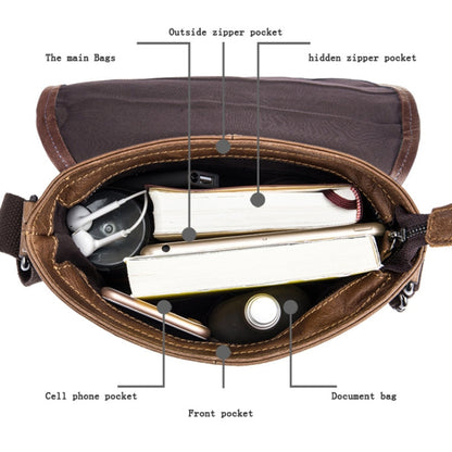 BULL CAPTAIN 034 Men Leather Shoulder Bag Sports Outdoor First-Layer Cowhide Bag(Iron Blue)