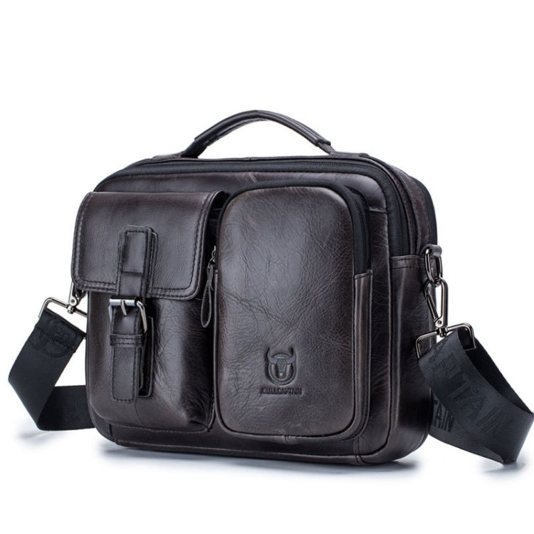 BULL CAPTAIN 036 Sac à bandoulière en cuir pour homme style rétro en cuir de vachette première couche (noir)